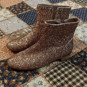 Mavmax gold glitter ankle boots
